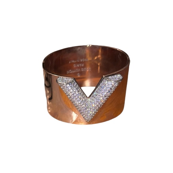 Louis Vuitton Essential V Cuff Bracelet Metal with Crystals - Picture 8 of 16